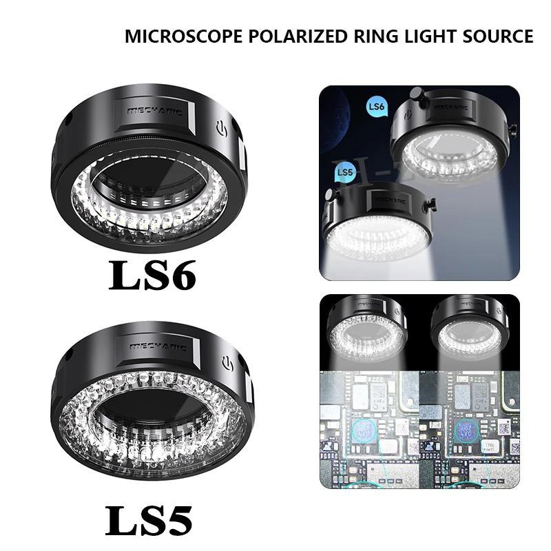 Electronics Repair Microscope - Lampu Cincin Mikroskop Mekanik LS5 LS6