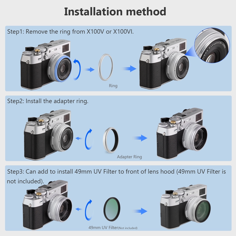 Cincin adaptor Filter lensa Ha - Fujifilm Camera X100Vi ulasan dan harga